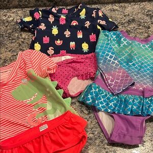 Lot of 3 girls 18mo Swim Suits